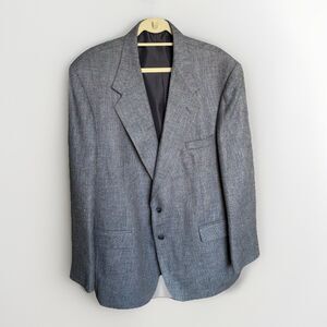 Woff Farah Men's VTG Tweed Sport Coat Blazer Two Button Gray Wool Twill Size 46L